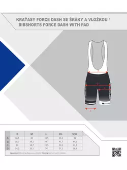 Pánske šortky s náprsenkou FORCE DASH čierno-modré 900293