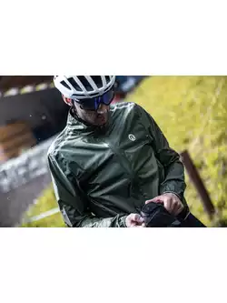 Rogelli ESSENTIAL pánska cyklistická bunda do dažďa, kaki